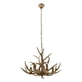 thumbnail image 4 of Rustic Antler Chandelier, 6-Light Resin Deer Horn Hanging Pendant Lamp for Living Room, Bar & Cabin Ceiling, 4 of 13