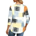 thumbnail image 4 of Fantaslook Womens Plus Size Tops 3/4 Sleeve Pleated Dressy Blouses Crew Neck Casual Tunic Tops Summer Shirts, 4 of 7