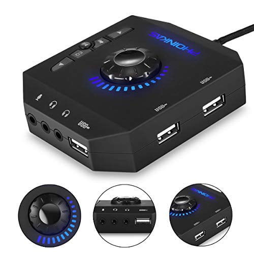 Adoolla Usb2.0 Hub Adapter 3-Port Adapter for Virtual 7.1 Channel Sound External Sound Card for Pc Xbox One Ps4 Laptop Tablet Pc White Adoolla Usb2.0 Hub Adapter 3-Port Adapter for Virtual 7.1 Channel Sound External Sound Card for Pc Xbox One Ps4 Laptop Tablet Pc White