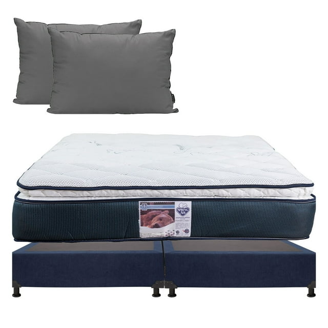 Colchón King Size + Box Bless + Almohada 2-Pack Spring Air Dicasa Monaco