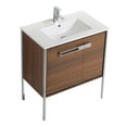 thumbnail image 3 of Fine Fixtures  Oakville Bathroom Vanity  with White Ceramic Sink Walnut Ebony - Chrome Hardware 30 Inch, 3 of 9