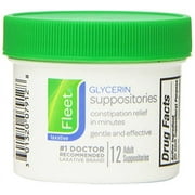 6 Pack - Fleet Glycerin Suppositories Adult 12 Each