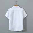 thumbnail image 4 of JLFKNG Summer Mens T-Shirt Tops Breathable Linen Cotton T-Shirts Loose Fit Short Sleeve Buttons Down Simple Solid Color Mens Shirt Tops With Pockets Comfy Summer Clothes, 4 of 9