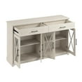thumbnail image 4 of Bowery Hill Engineered Wood Buffet Cabinet with Drawers in Linen White Oak, 4 of 16