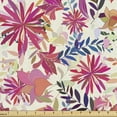 thumbnail image 1 of Floral Upholstery Fabric by the Yard, Continuous Pointed Petals Curvy Flowers Tropical Look Leaves Pattern, Decorative Fabric for DIY and Home Accents, Salmon and Multicolor by Ambesonne, 1 of 5