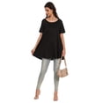thumbnail image 2 of Womens Short Sleeve Casual Loose Fit Flare Swing Tunic Tops Basic T-Shirt Plus Size, 2 of 6