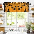 thumbnail image 3 of Halloween Pumpkin Valances for Windows Black Owl Tree Horror Orange Background Rod Pocket Curtain Valance Window Treatment Short Curtains for Kitchen Living Room, 60"x14", 3 of 5