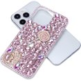 thumbnail image 2 of for iPhone 14 Bling Glitter Case, Girls Women Kids 3D Luxury Sparkle Diamond Crystal Rhinestone Lollipop Protective with Strap Case Cover for iPhone 14 6.1 inch (Pink), 2 of 10