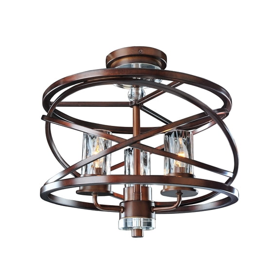 Kalco Lighting Eternity 17" 3-light Semi Flush Mount in Etruscan Bronze