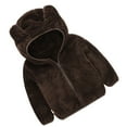 thumbnail image 2 of EeaseMX Abrigo de peluche con capucha para bebé, cálido abrigo de invierno de felpa para bebé (café oscuro, 110 cm de altura), 2 of 8