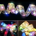thumbnail image 6 of Morttic Ribbon Fairy Lights ,6.5FT 20 LEDs Ribbon Christmas Lights, Decoration Glow Ribbon Lights for Christmas Tree DIY Lace Bow Holiday Indoor Outdoor Decor (Silver Ribbon+White Light), 6 of 7