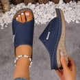 thumbnail image 6 of Dakaela Orthopedic Wedge Sandals for Women 2026 Comfortable Platform Walking Sandal Slip on Walking Sandal Open Toe Wide Width Casual Summer Shoes Slippers Size 6-10 Blue, 6 of 9