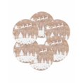 thumbnail image 7 of 15 Inch Round Placemats Set of 6, Vintage Christmas Non Slip Heat Insulation PP Table Mats, Xmas Elk Tree Snowflake Forest Washable Place Mats for Kitchen Dining Party Table Decor, 7 of 7