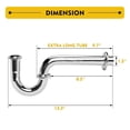 thumbnail image 3 of Stainless Steel P-Trap - 1 1/4 Inch Bathroom Basin Sink Waste Trap with Reducing Washer, Matte Black, 3 of 7