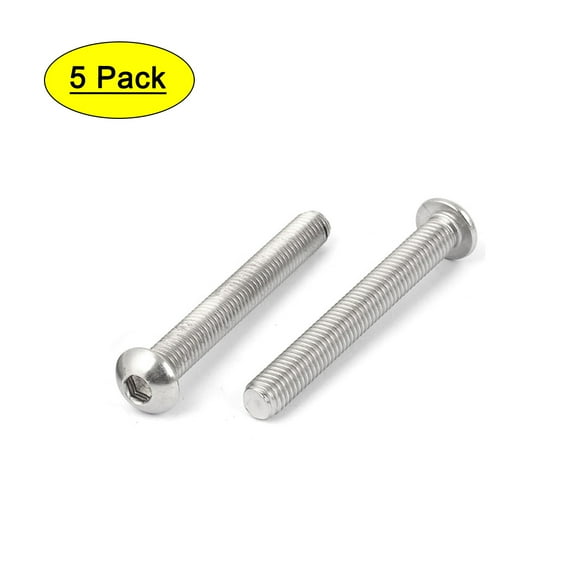 Uxcell M8 x 65mm Stainless Steel Button Head Socket Cap Screw (5-pack)