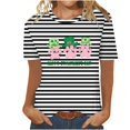 thumbnail image 1 of Camisetas Casuales de Mujer Nueva Moda Impresa Cuello Tripulado Manga Corta, Top Ligero para Diario Y Fiesta, 1 of 4