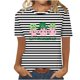 thumbnail image 1 of Camisetas Casuales de Mujer Nueva Moda Impresa Cuello Tripulado Manga Corta, Top Ligero para Diario Y Fiesta, 1 of 4