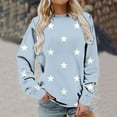 thumbnail image 4 of Aboser Womens Oversized Fall Sweatshirts Pullover Star Print Tops Casual Crewneck Long Sleeve Shirts Side Split Loose Fit Lightweight Sweatshirt, 4 of 6