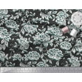thumbnail image 2 of Soimoi Black Cotton Duck Fabric Artistic Leaf & Floral Print Fabric by the Yard 42 Inch Wide, 2 of 3