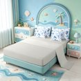thumbnail image 3 of Manfei Watercolor Sea Turtle 7pcs Queen Bedding,Bow Jellyfish Seahorse Bedding Comforter Set Queen,Light Gray Reversible, 3 of 7