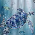 thumbnail image 5 of Orinice  Sea Turtle Shower Curtain Set Coastal Nautical Shower Curtain for Bathroom Summer Ocean Theme Coral Seashell Underwater Shower Curtain with12 Hooks, 60x72, 5 of 7