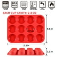 thumbnail image 3 of CAKETIME Silicone Muffin Pan - 12 Cups Cupcake Pan Baking Mold Regular Size Silicone Mold (1 Pack ), 3 of 7
