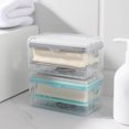 thumbnail image 4 of Soporte de espuma Baño portátil Caja de contenedor de escenario de lavandería con tapa de ropa de hogar Accesorios de limpieza para senderismo gris Advancent HA059753-02, 4 of 7