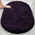 thumbnail image 1 of suxuMhao Oval Bathroom Mat, Bath Rugs, 23.62×15.75 Inches 1 Piece, Chenille Shower Rugs, Thick Bathroom Rugs with TPR Backing, Washable Bath Rugs for Bathroom, Rug for Bath Floor, Dark Purple, 1 of 5