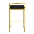 thumbnail image 5 of Fuji Contemporary Counter Stool in Gold with Black Velvet Cushion by LumiSource - Set of 2, 5 of 7