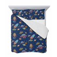 thumbnail image 7 of Quilts Twin-XL Size Bedding Set, Cute Blue Space Lightweight Quilted Comforter, Star Cartoon Spaceship Planet Soft Reversible Bedspread Coverlet with Pillow Covers for All Season, 68" x 98", 7 of 7