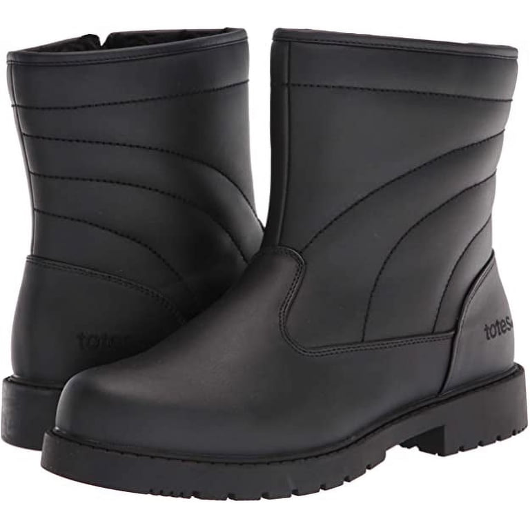 Totes Mens Luke Black Waterproof Winter Boots Faux Fur Lined Thermolite Size 9M Totes Men main image 3