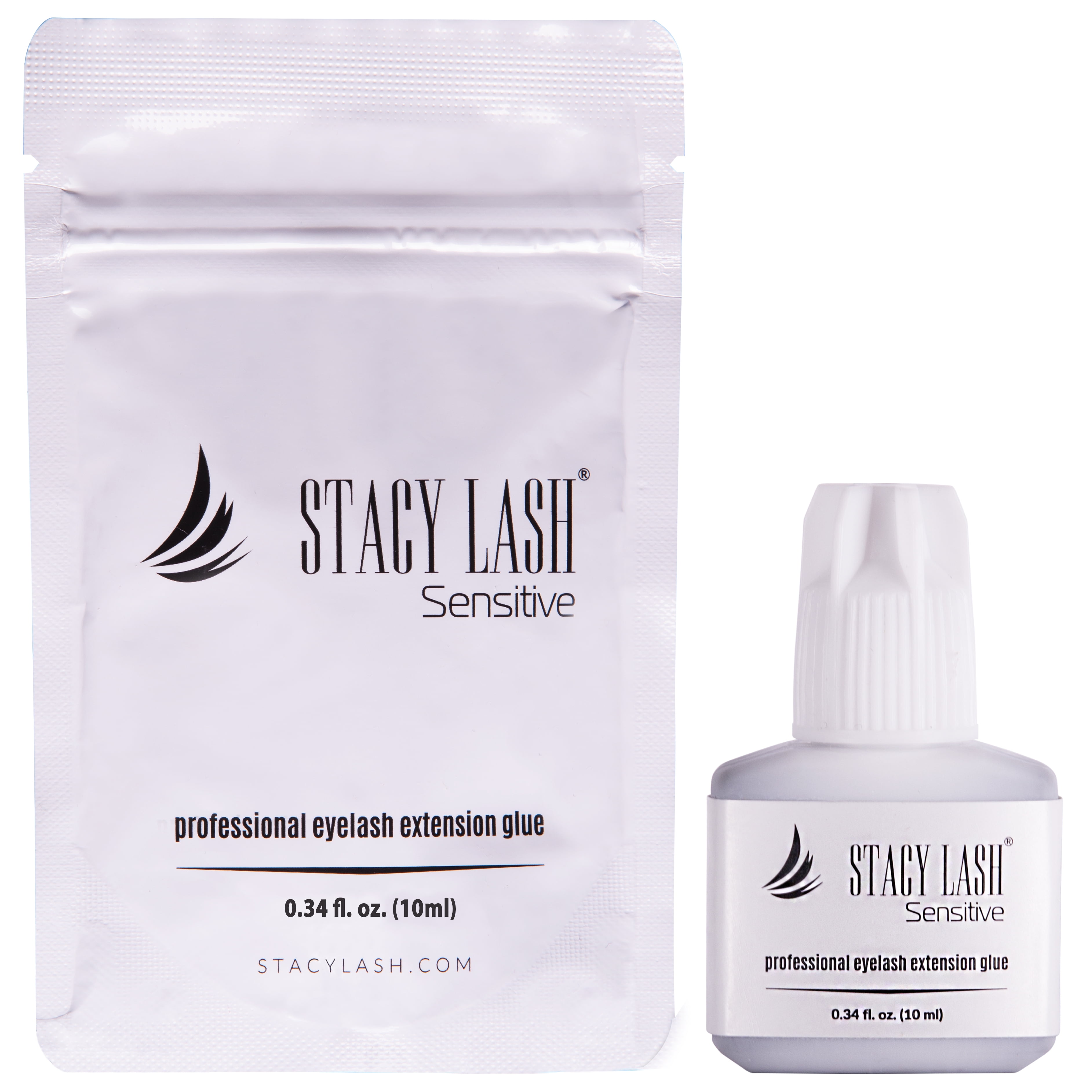 Stacy Lash Sensitive Eyelash Extension Glue (0.17fl.oz/5ml) / Black Cyanoacrylate Adhesive for Individual Eyelash Extensions/ Low Fumes / Professional ...