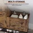 thumbnail image 5 of Shoe Cabinet with Bench, Farmhouse Narrow Slim Shoe Storage Cabinet 2 Flip Drawers for Entryway Hallway Living Room,Antiseptic Wood, 5 of 7