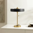 thumbnail image 5 of Safavieh Decker 13.75" Scandinavian Metal Table Lamp, Black/Gold, 5 of 5