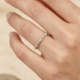 thumbnail image 6 of SFTING Wedding Bands for Women 925 Sterling Silver Marquise Round Cut Half Eternity Ring Stackable Band Yellow Anniversary Jewelry Gift Size 10, 6 of 7