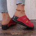 thumbnail image 4 of Wide Sandals for Women,Womens Wedge Sandals,Summer Slippers for Women,Women's Sandals,Walking Sandals Women,Women's Solid Color Flat Bottomed Casual Beach Shoes, Sandals, Women's Shoes,Red,8.5, 4 of 6