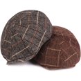 thumbnail image 2 of CoCopeaunts Plaid Octagonal Newsboy Cap Beret Cap Autumn Winter Hat Vintage Artist Painter Hat Men Women Flat Cap Berets Men, 2 of 8