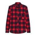 thumbnail image 2 of Miluxas Men's Flannel Shirts Long Sleeve Button Down Plaid Shirt Lightweight Shirt Jacket Red, 2 of 8