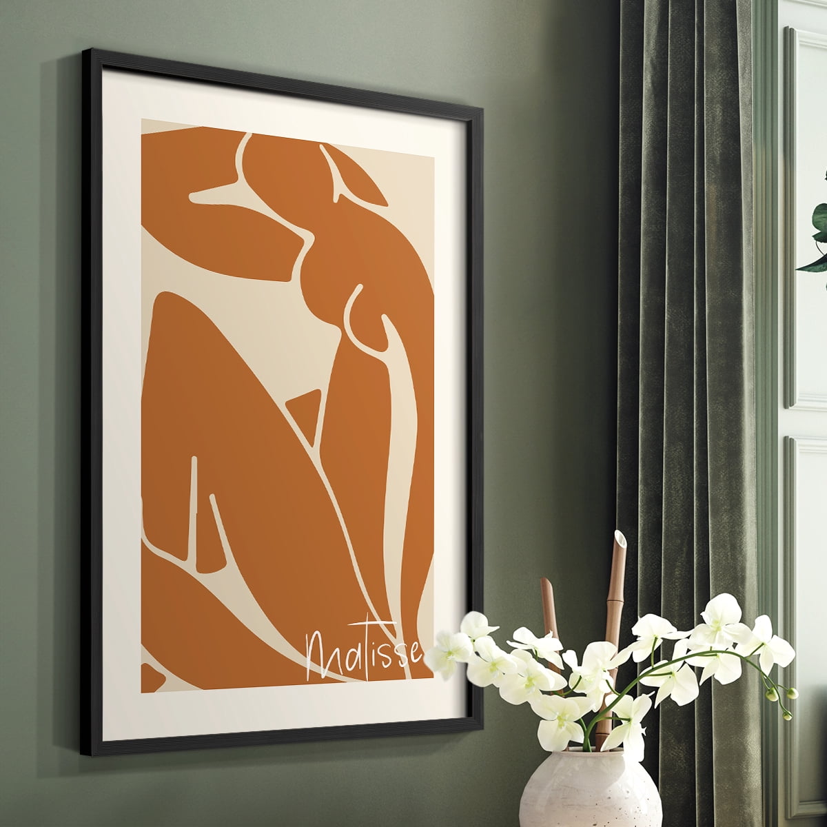 Matisse CCCII in Black Solid Wood 11 x 14 Framed Print