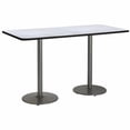 thumbnail image 7 of KFI Studios Mode 2.5' x 6' Bistro Table, Mahogany, Silver Base, 7 of 7