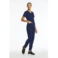 thumbnail image 2 of Elements Women's EL9935 V-Neck Scrub Top and Jogger Scrub Pant Set Navy Medium, 2 of 3