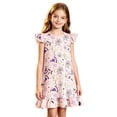 thumbnail image 2 of Angala Nightgown Holiday Dress For Girls Flutter Sleeve Crew Neck Pumpkin Print Girls Halloween Dresses, 2 of 4