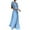 Blue, variant on TSADFHJI Pleated Skirts for Women Knee Length Women Wrap V Neck Ruffle Sleeve Tiered Midi Dress Tie Waist A Line Long Party Dress S Black