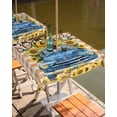 thumbnail image 2 of Outdoor Tablecloth with Umbrella Hole Zipper,Blue Truck Summer Sunflowers Waterproof Zippered Table Cloth for Rectangle Tables,Country Farmhouse Plaid Patio Table Covers for Indoor Pinic Party, 2 of 6