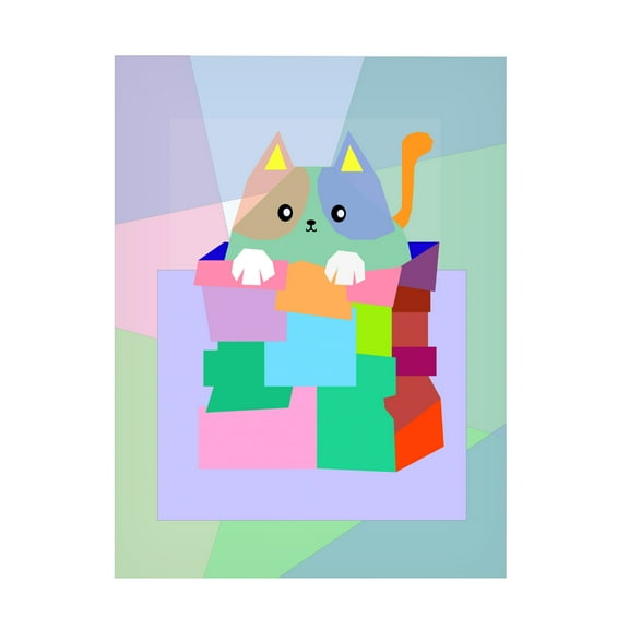 Canvas Wall Art - Surapol Pansanit 'The Cat 1' Wall Art for Living Room, Bedroom, or Office Décor by Trademark Fine Art - 14 x 19 Inches