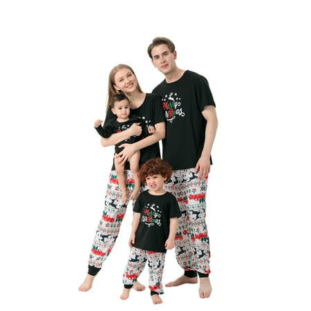 

Family Sleepwear Pajamas Pants Print Pajamas Matching Loungewear Christmas And Blouse Men Family Daddy Tops Set