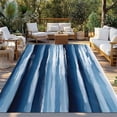 thumbnail image 2 of 4' x 6' Outdoor Rug, Navy Blue Ombre Outdoor Washable Rug Large Floor Carpet, Modern Oil Painting Waves Abstract Non Shedding Area Rug for Outside Patio RV Porch Deck Balcony Camping Living Room, 2 of 9