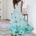 thumbnail image 4 of WTXUE Maxi Dresses, Sun Dress Sleeveless Vestidos Casuales Para Mujer V-Neck, for 2024 Spring Summer Elegant Wrap Trendy Flowy Dress Floral Maxi Women's Plus, Green Size XL, 4 of 9