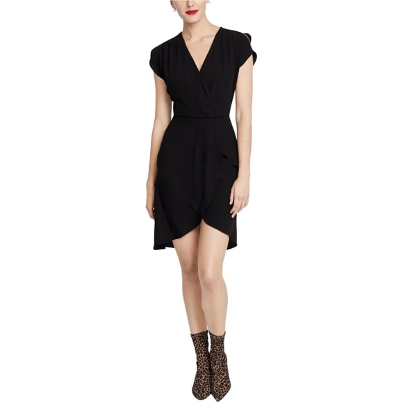 Vestido alto y bajo con envoltura sintética Rachel Roy para mujer Negro