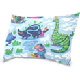 thumbnail image 2 of Cute Funny Holiday Dinosaurs Velvet Oblong Lumbar Plush Throw Pillow Cover/Shams Cushion Case 16x24in Decorative Invisible Zipper Design for Couch Sofa Pillowcase Only, 2 of 7